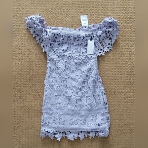 ASTR Lavender Lace Off-Shoulder Dress